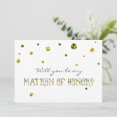 MATRON OF EONOR White & Gold Glitzer Dots Card Einladung (Stehend Vorderseite)