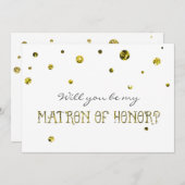 MATRON OF EONOR White & Gold Glitzer Dots Card Einladung (Vorne/Hinten)