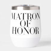Matron of Honor Black Modern Elegant Personalisier (Vorderseite)