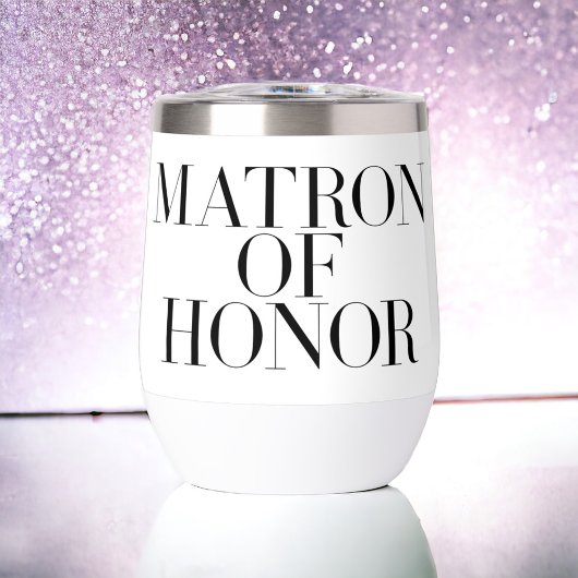 Matron of Honor Black Modern Elegant Personalisier