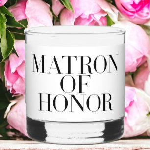 Matron of Honor Black Modern Elegant Personalisier Whiskyglas