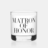 Matron of Honor Black Modern Elegant Personalisier Whiskyglas (Vorderseite)