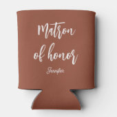 Matron of Honor Brown White Wedding Dosenkühler (Rückseite)