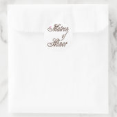 Matron of Honor Classy Browns Runder Aufkleber (Tasche)