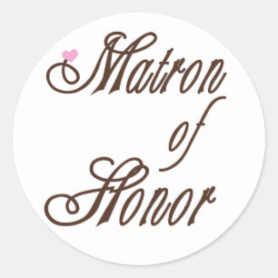 Matron of Honor Classy Browns Runder Aufkleber