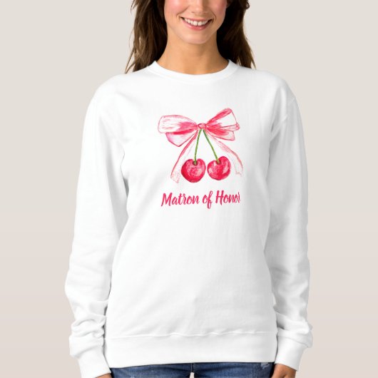 Matron of Honor Coquette Pink Bow Wedding Sweatshirt (Vorderseite)