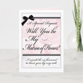 Matron of Honor Formal Brautparty Rose Herz Karte
