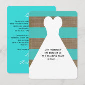 Matron of Honor Gedicht Turquoise Einladung (Vorne/Hinten)