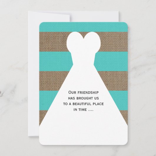 Matron of Honor Gedicht Turquoise Einladung (Vorderseite)