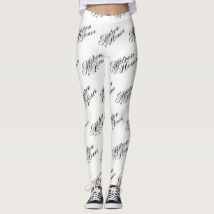Matron of Honor Leggings - Black on White