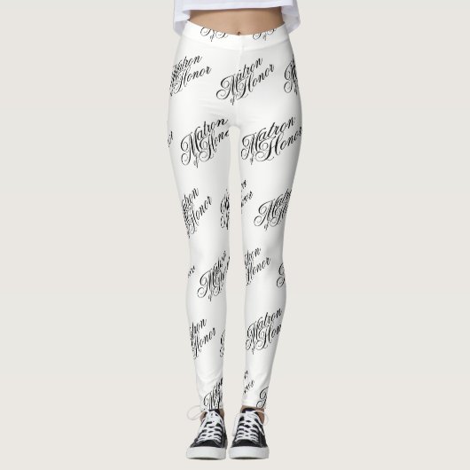 Matron of Honor Leggings - Black on White (Vorderseite)