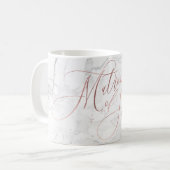 Matron of Honor/Marble+Imitate Rose Gold Script Kaffeetasse (Vorderseite Links)