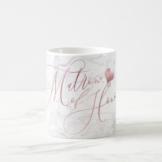 Matron of Honor/Marble+Imitate Rose Gold Script Kaffeetasse (Mittel)