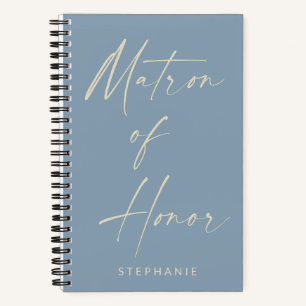 Matron of Honor Minimalistisch Dusty Blue Personal Notizblock