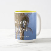 Matron of Honor Palm Trees Personalized Mugs Zweifarbige Tasse (VorderseiteRechts)