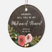 Matron of Honor Personalisiert Bridesmaid Vorschla Keramik Ornament (Links)