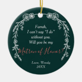 Matron of Honor Personalisierten Vorschlag Boho La Keramik Ornament (Vorne)