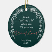 Matron of Honor Personalisierten Vorschlag Boho La Keramik Ornament (Links)