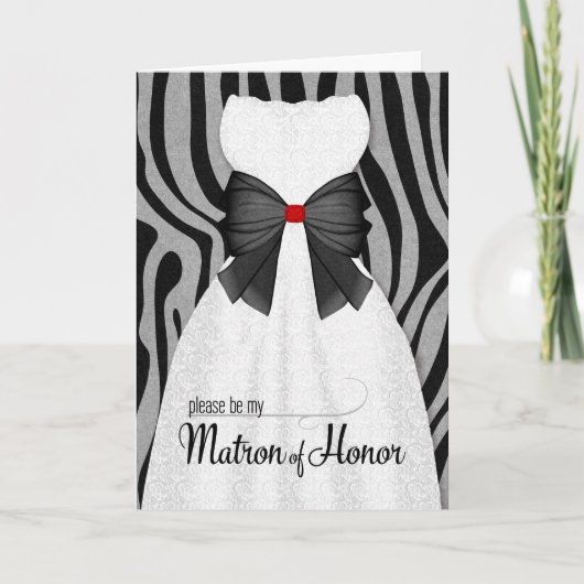 Matron of Honor Request in Animal Print Bridal Einladung (Vorderseite)