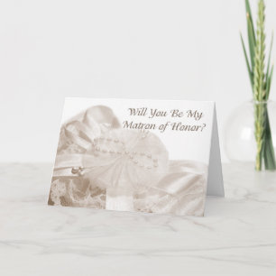 Matron of Honor Request Sepia Lace Einladung