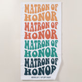 Matron of Honor Retro Pastel Gradient Strandtuch (Vorderseite)