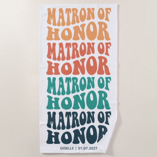 Matron of Honor Retro Pastel Gradient Strandtuch (Vorderseite)
