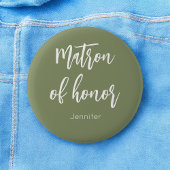 Matron of Honor Sage Green Wedding Button