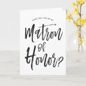 Matron of Honor Script Style Custom Wedding Karte (Gelbe Blume)