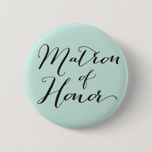 Matron of Honor Script Wedding Brautparty Button (Vorderseite)