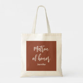 Matron of Honor Terracotta Brown Tote Bag Tragetasche (Rückseite)