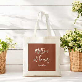 Matron of Honor Terracotta Brown Tote Bag Tragetasche