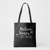Matron of Honor Tote Bag | Chic White Script Tasche (Vorderseite)