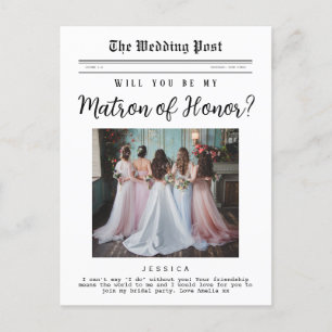 Matron of Honor Vorschlag, Custom Newspaper Postkarte