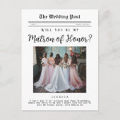 Matron of Honor Vorschlag, Custom Newspaper Postkarte (Vorderseite)