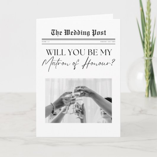 Matron of Honor Vorschlag, UK Custom Newspaper Karte (Vorderseite)