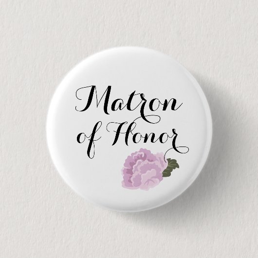 Matron of Honor Wedding Pinback Buttons Abzeichen (Vorderseite)
