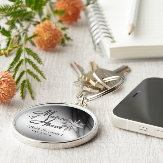 Matron of Honour Black and White Custom Schlüssela Schlüsselanhänger (Seite)