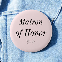 Matron of Honour Blush Pink Wedding Button