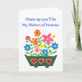 Matron of Honour Invitation Card Einladung (Vorderseite)