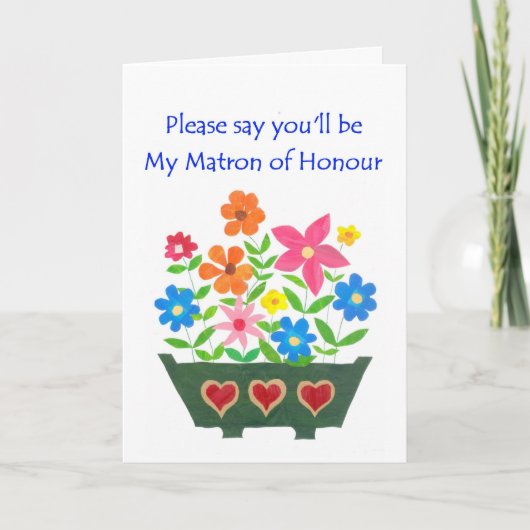 Matron of Honour Invitation Card Einladung (Vorderseite)