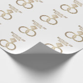 Matron of Honour Romantic Gold Rings Wedding Geschenkpapier (Ecke)