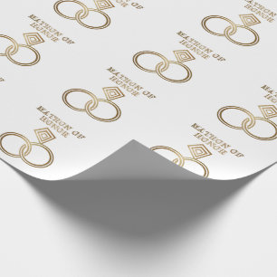 Matron of Honour Romantic Gold Rings Wedding Geschenkpapier