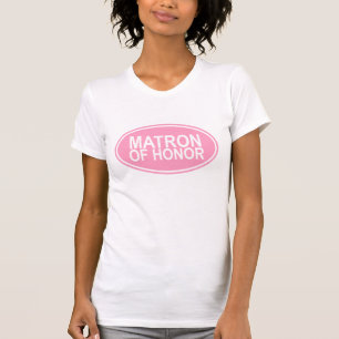 Matron of Honour Wedding Oval Pink T-Shirt