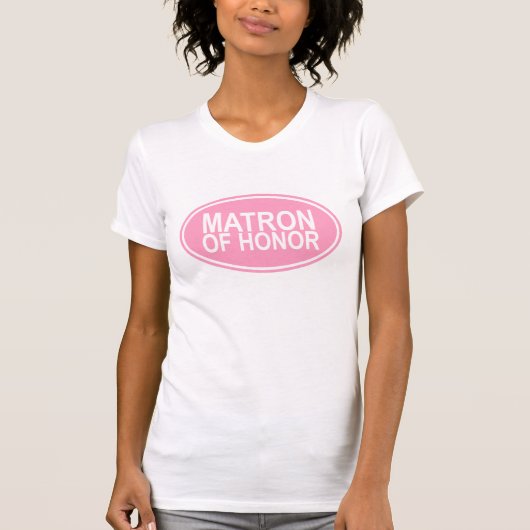 Matron of Honour Wedding Oval Pink T-Shirt (Vorderseite)