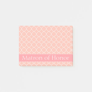 Matron von Ehrenrosa und Weiß Post-it Klebezettel