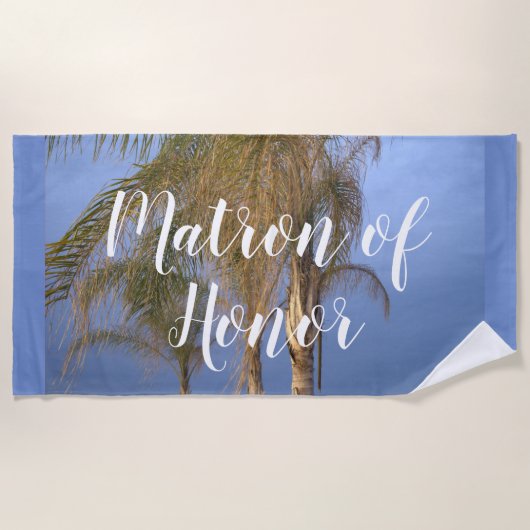 Matron von Honor Palm Trees Beach Handtuch (Vorderseite)