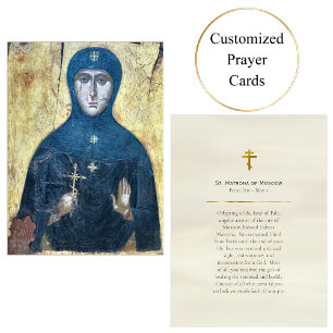 Matrona von Moskau - Orthodoxe Gebetskarte Platzkarte