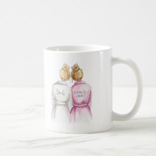Matrone der Ehre? Tassen-blonde Braut-dunkles Kaffeetasse