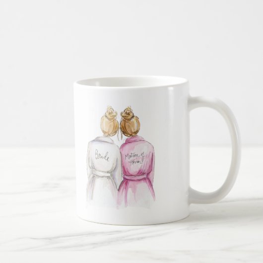 Matrone der Ehre? Tassen-blonde Braut-dunkles Kaffeetasse (Rechts)