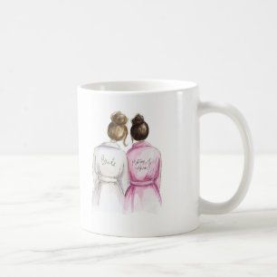 Matrone der Ehre? Tassen-brünette Braut-dunkles Kaffeetasse